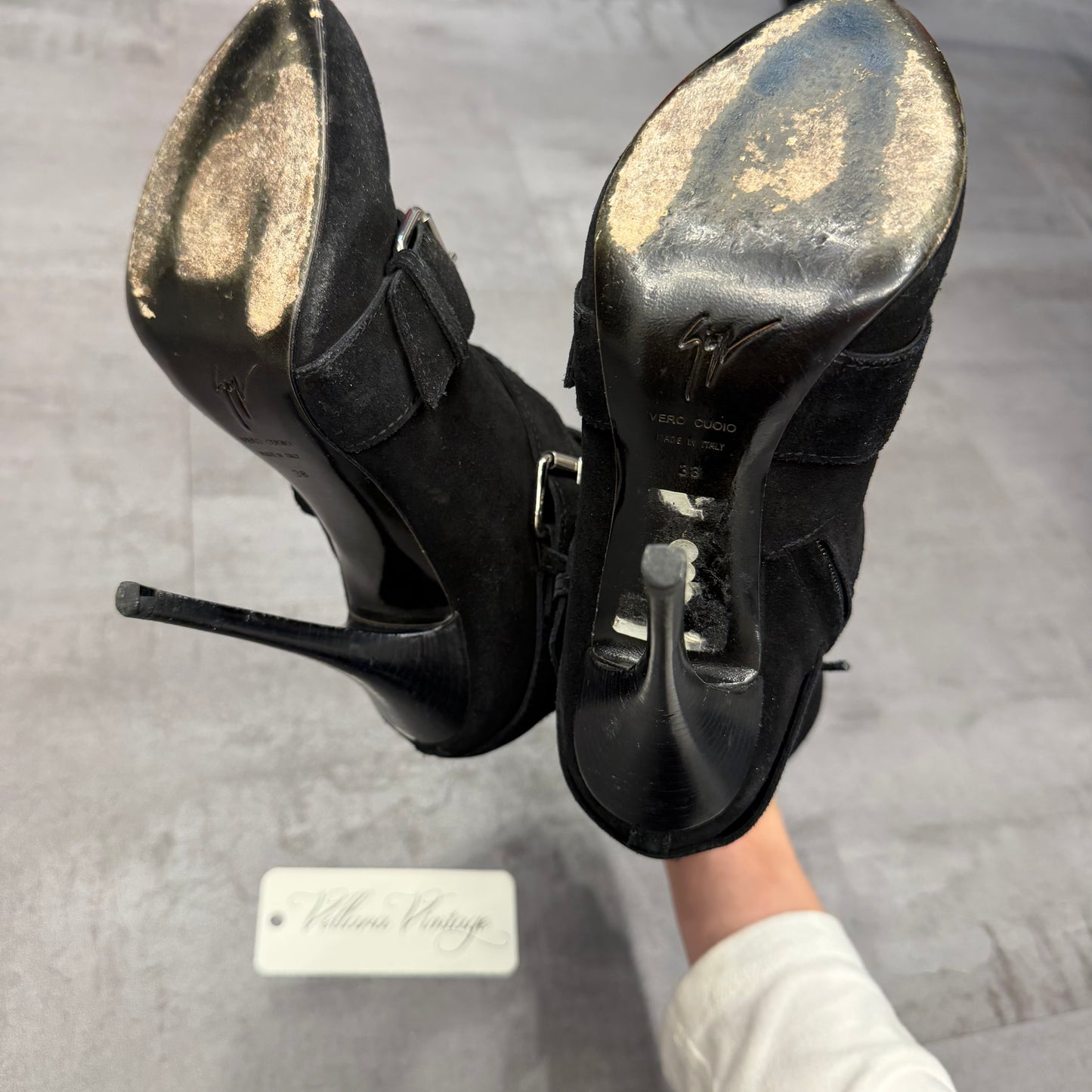 Giuseppe Zanotti Black Suede Stiletto Boots