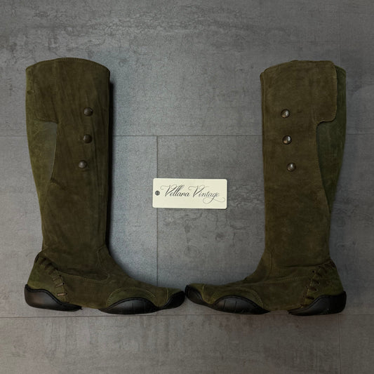 Archive Marithé + François Girbaud Green Suede Boots