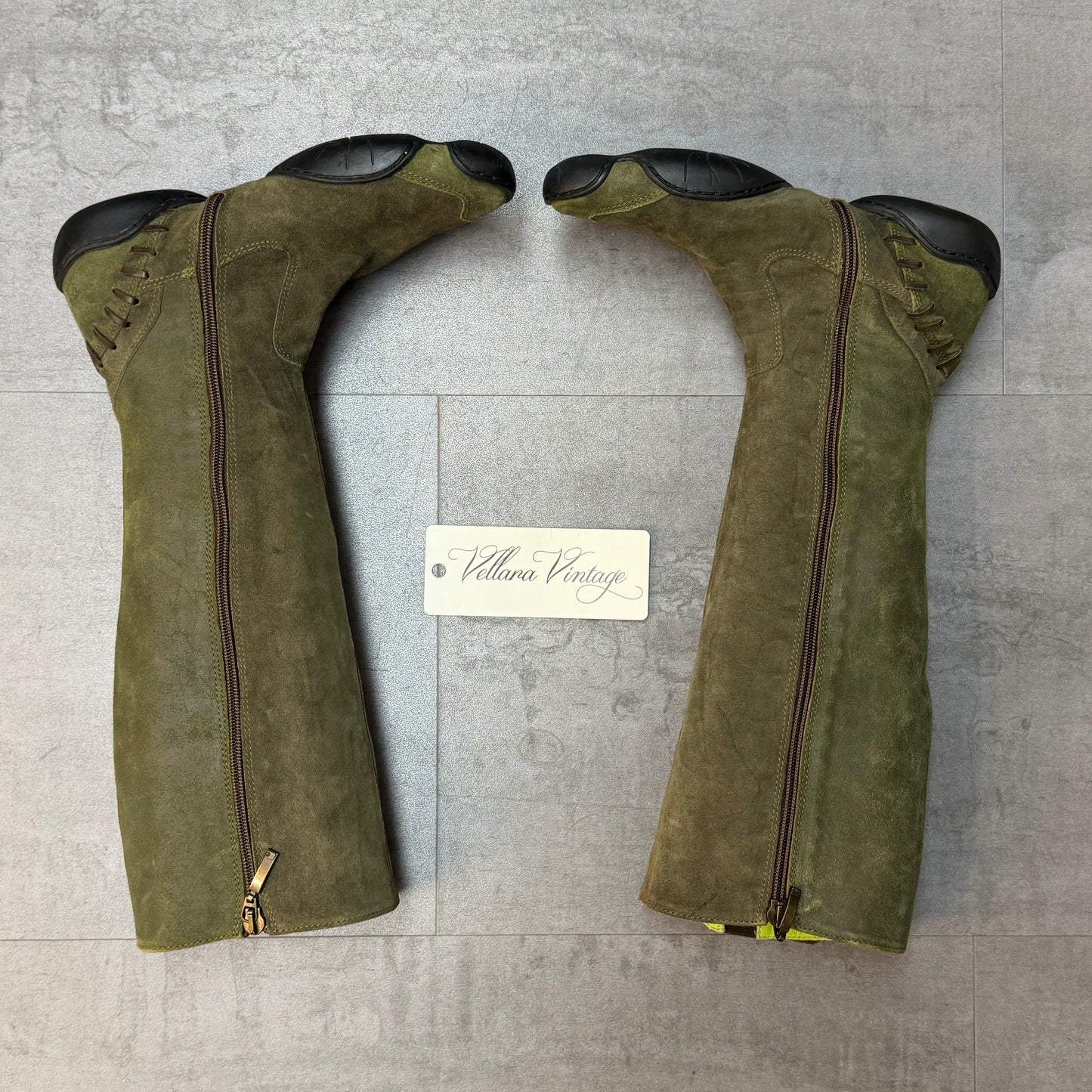 Archive Marithé + François Girbaud Green Suede Boots