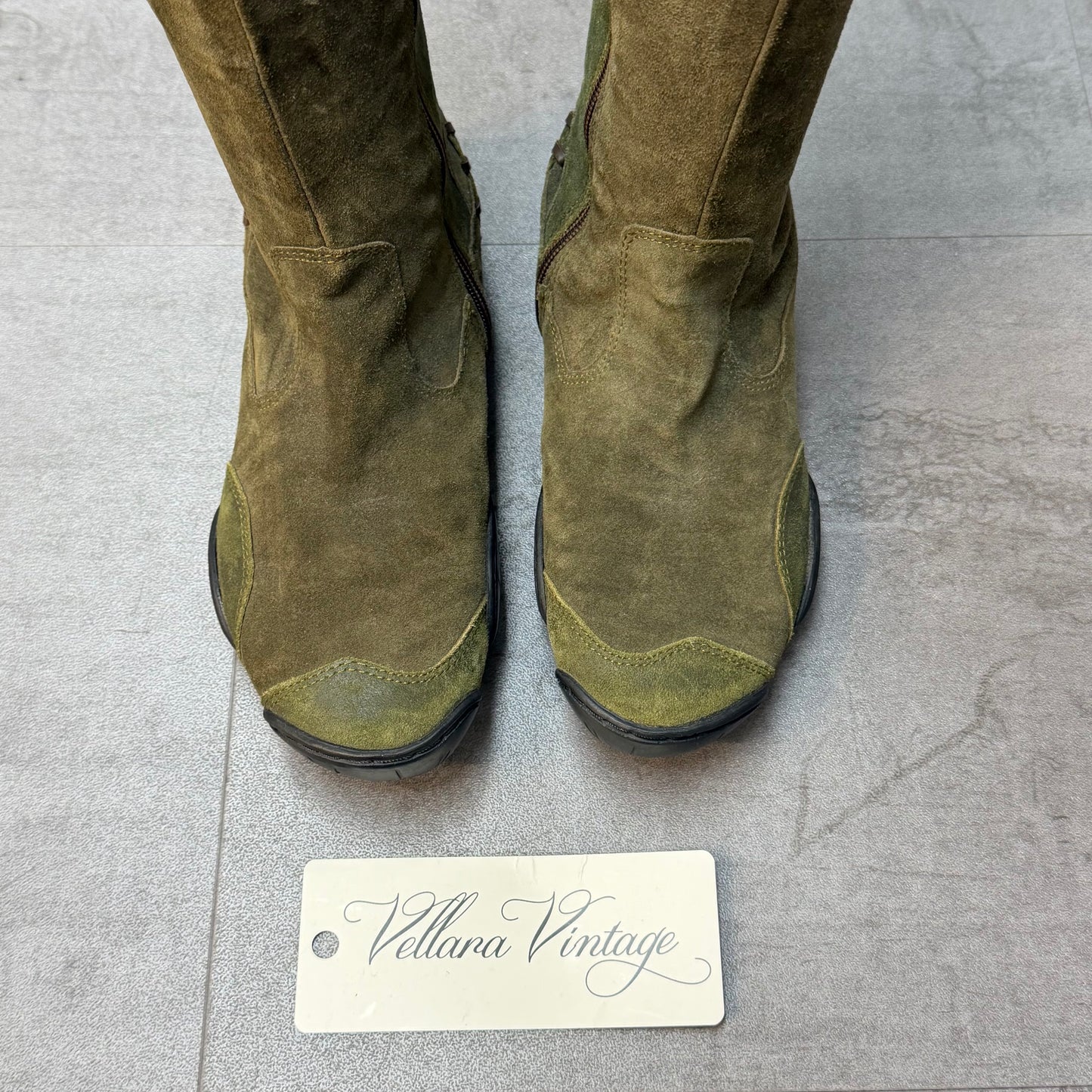 Archive Marithé + François Girbaud Green Suede Boots