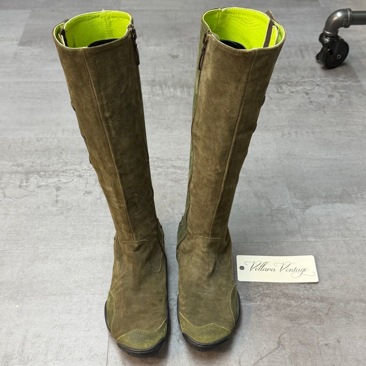 Archive Marithé + François Girbaud Green Suede Boots