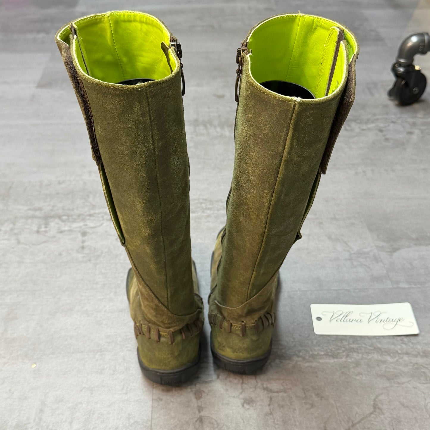 Archive Marithé + François Girbaud Green Suede Boots