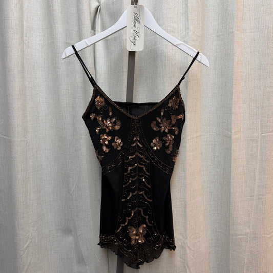 Black and Bronze/Copper Beaded Tank