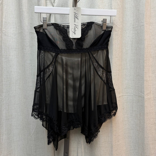 Morgan De Toi Black Lace Strapless Top