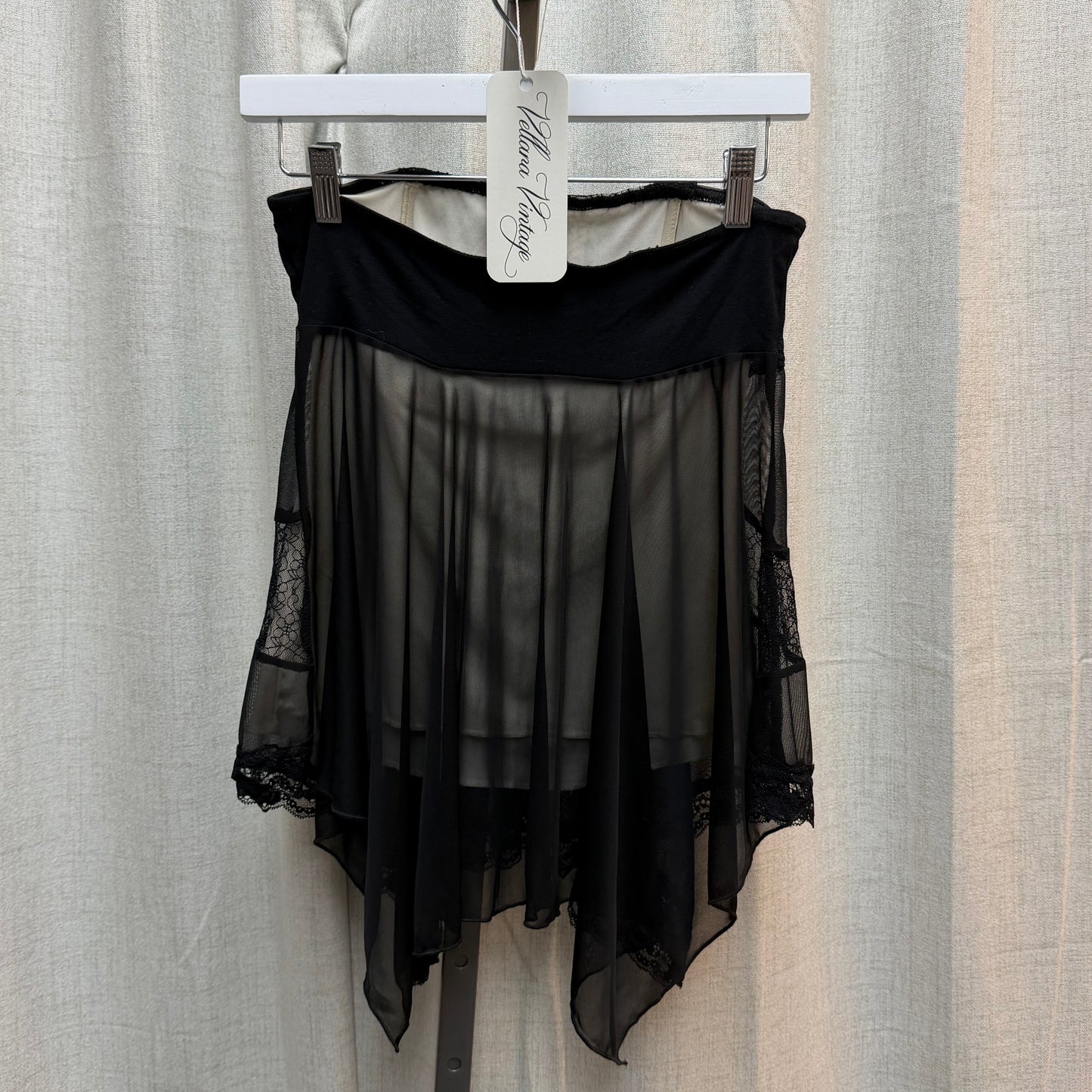 Morgan De Toi Black Lace Strapless Top