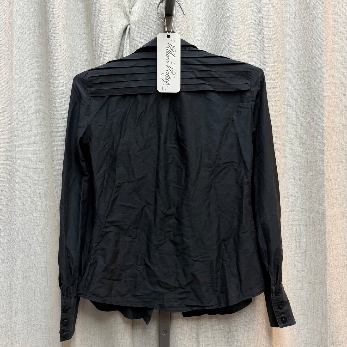 Roberto Cavalli CLASS Black Ruffled Button Down Shirt