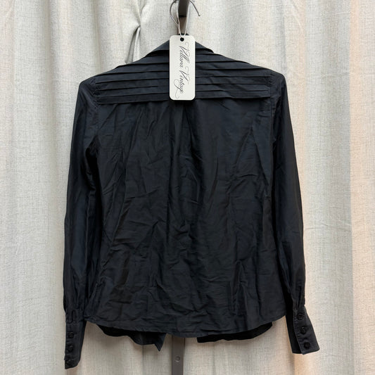 Roberto Cavalli CLASS Black Ruffled Button Down Shirt