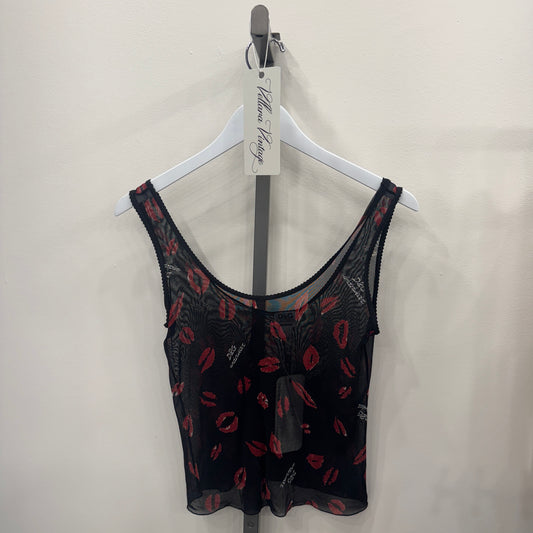 D&G Mesh Lipstick Tank Top