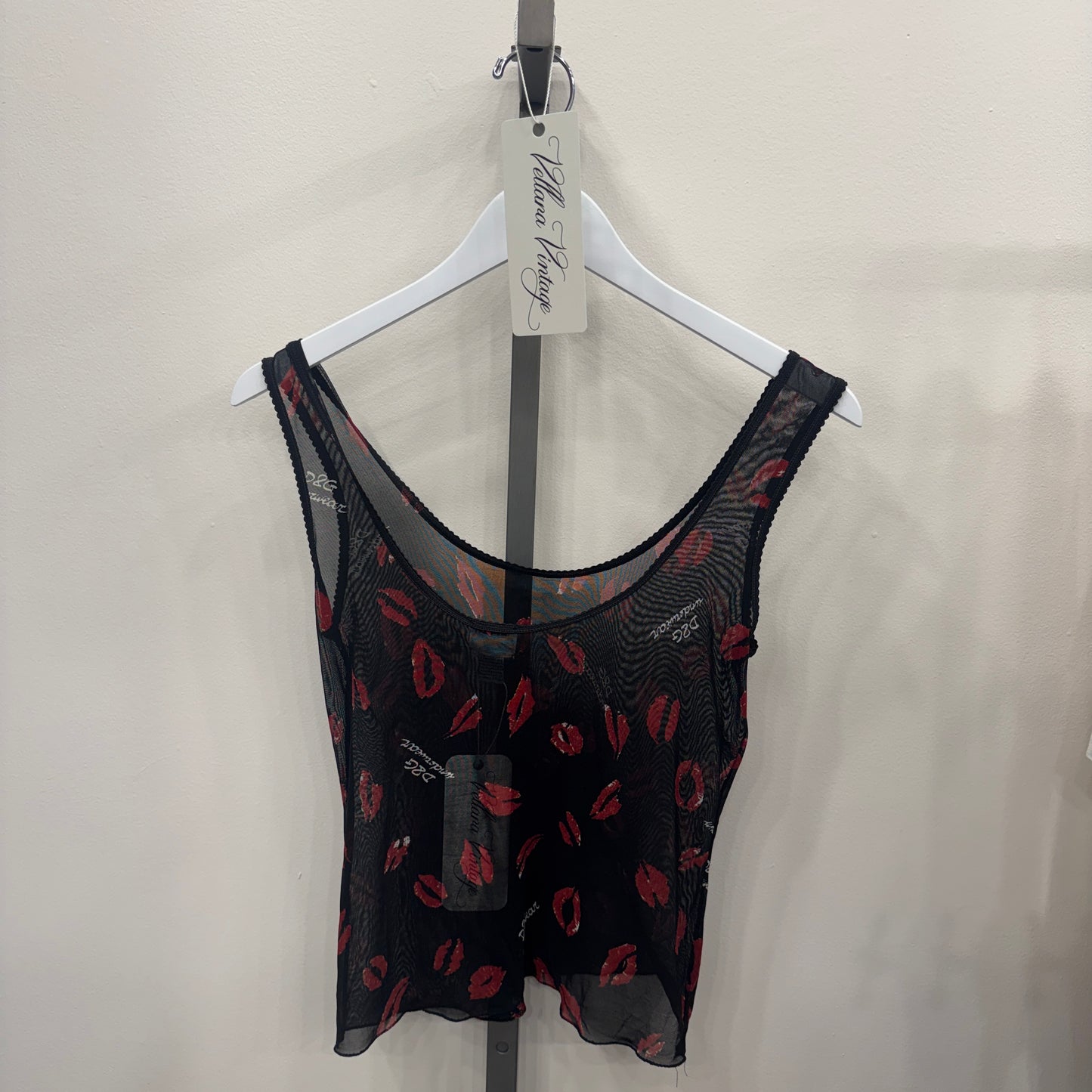 D&G Mesh Lipstick Tank Top