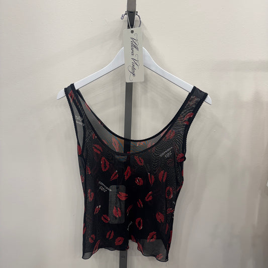 D&G Mesh Lipstick Tank Top