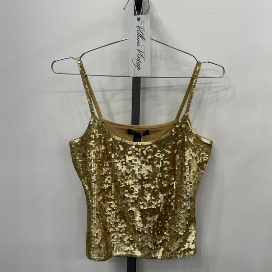 INC Gold Sequin Tank Top