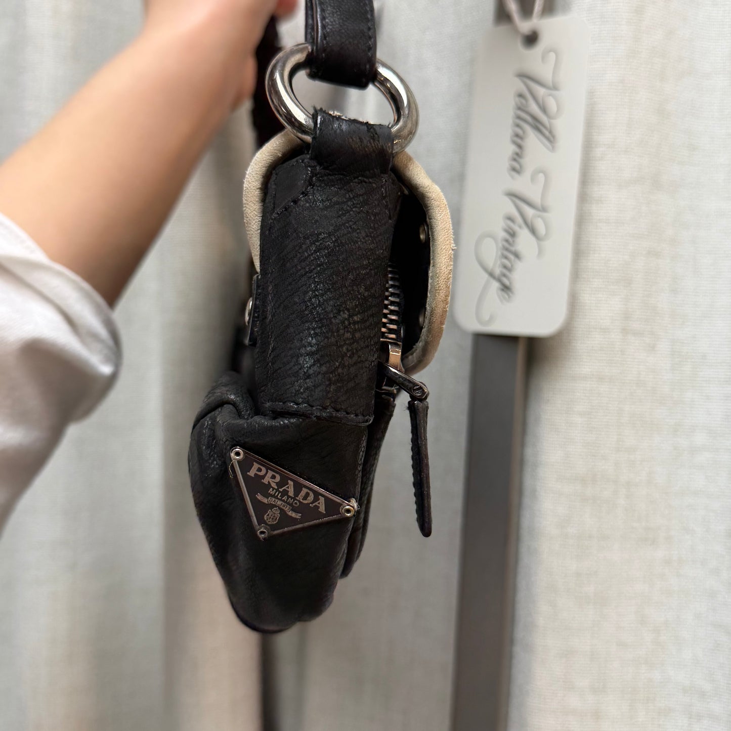 Prada Black Leather Shoulder Bag