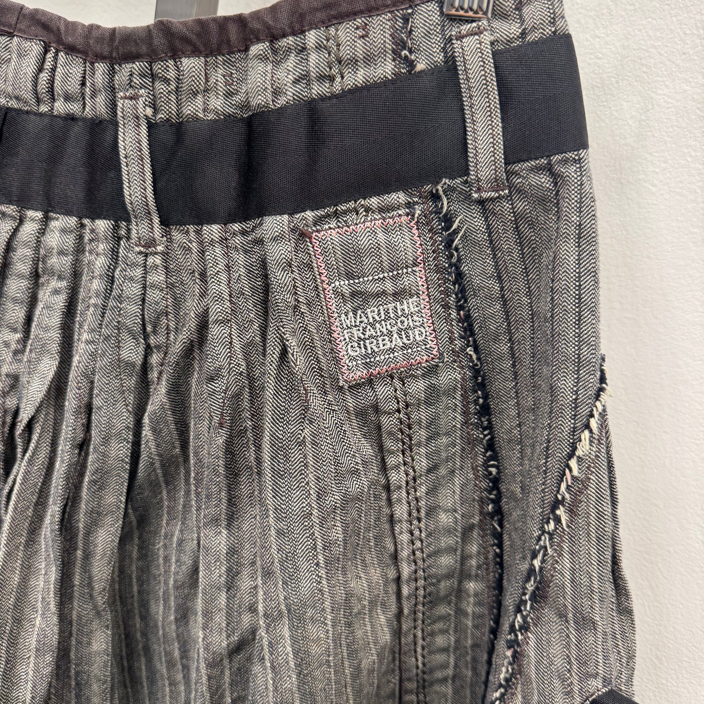 Marithe Francois Girbaud Asymmetrical Floral Embroidered Skirt