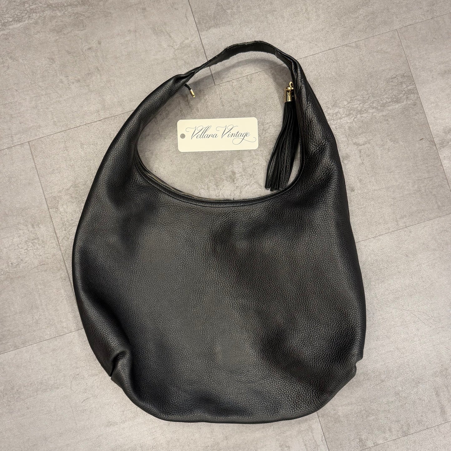 Gucci XL Soho Black Leather Hobo Bag with Tassel