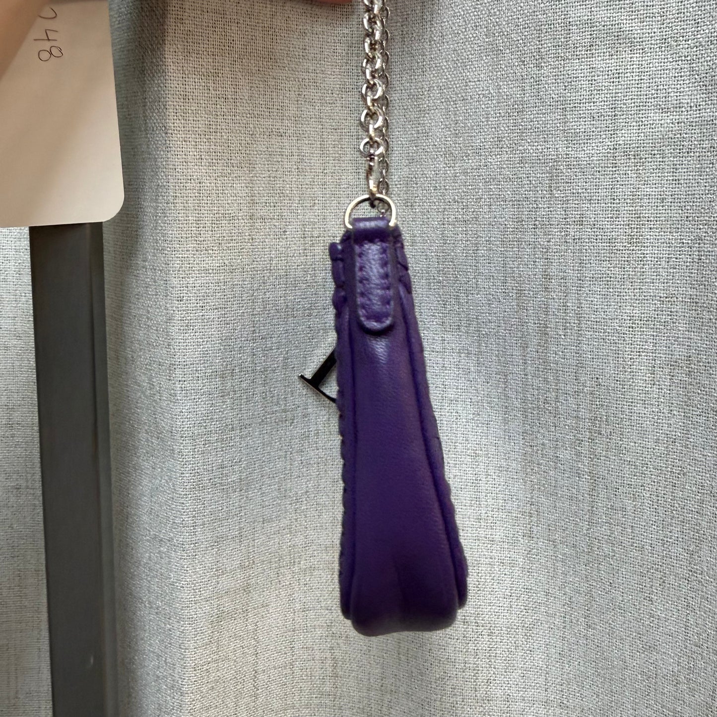 Christian Dior Purple Woven Lambskin Leather Pochette w/ Silver Hardware