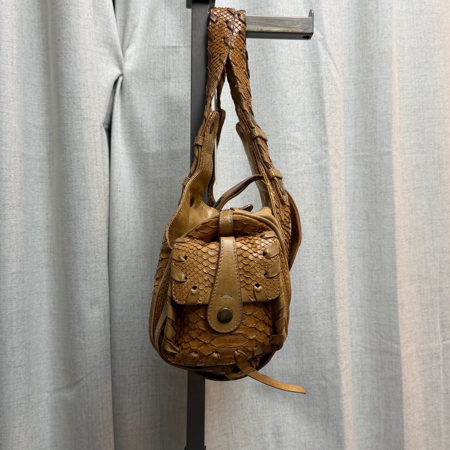 Brown Chloe Silverado Python Bag