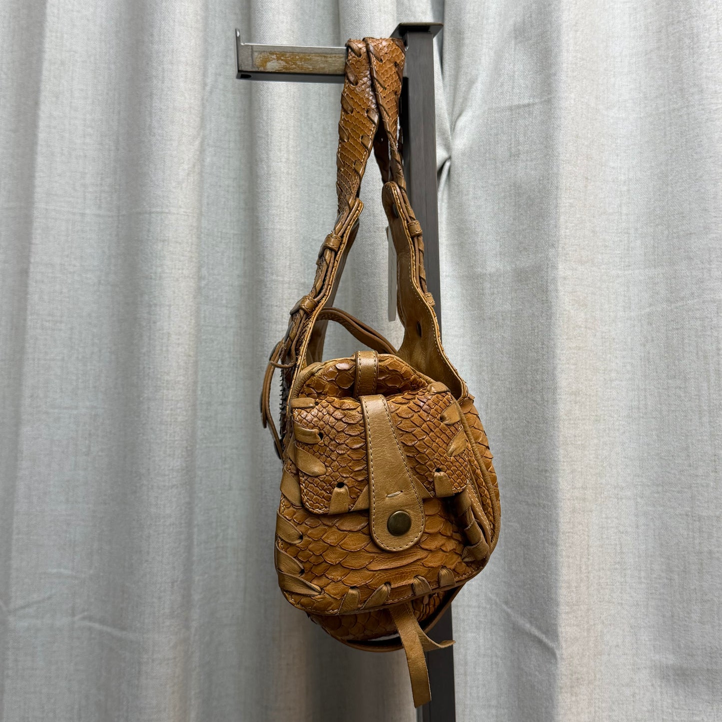 Brown Chloe Silverado Python Bag