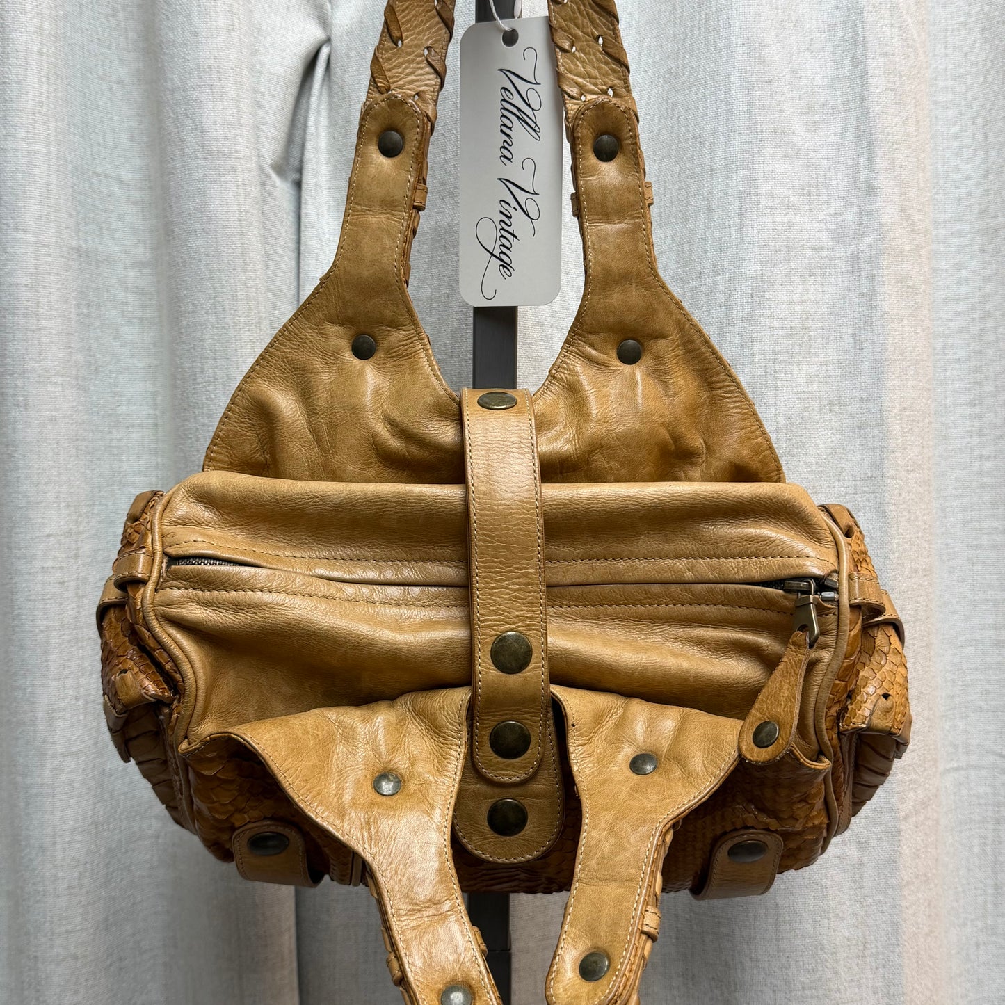 Brown Chloe Silverado Python Bag