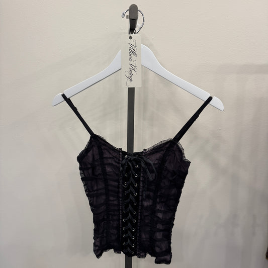 Moda International Lace Mesh Corset Style Top