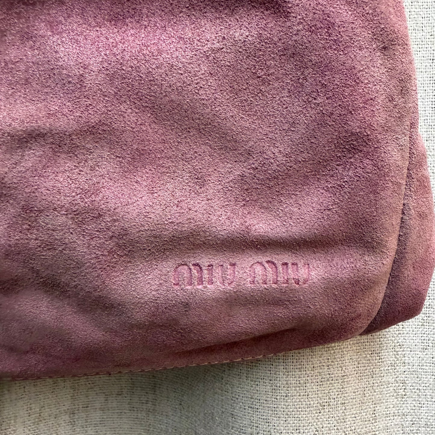 Miu Miu Purple Suede Hobo Shoulder Bag w/ Knotted Strap