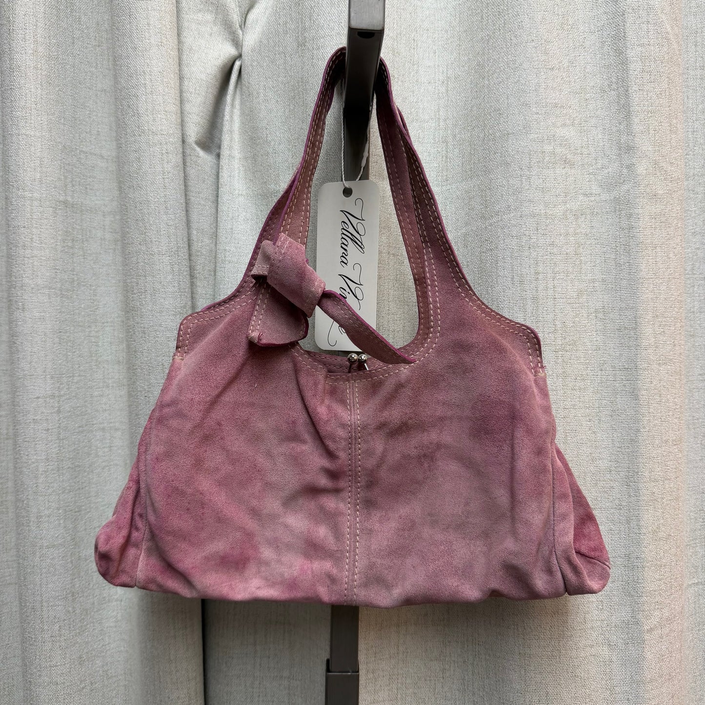 Miu Miu Purple Suede Hobo Shoulder Bag w/ Knotted Strap