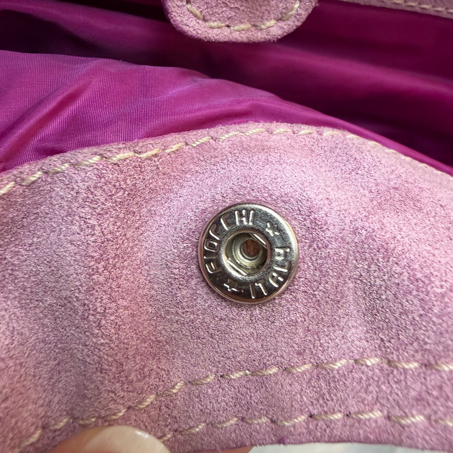 Miu Miu Purple Suede Hobo Shoulder Bag w/ Knotted Strap