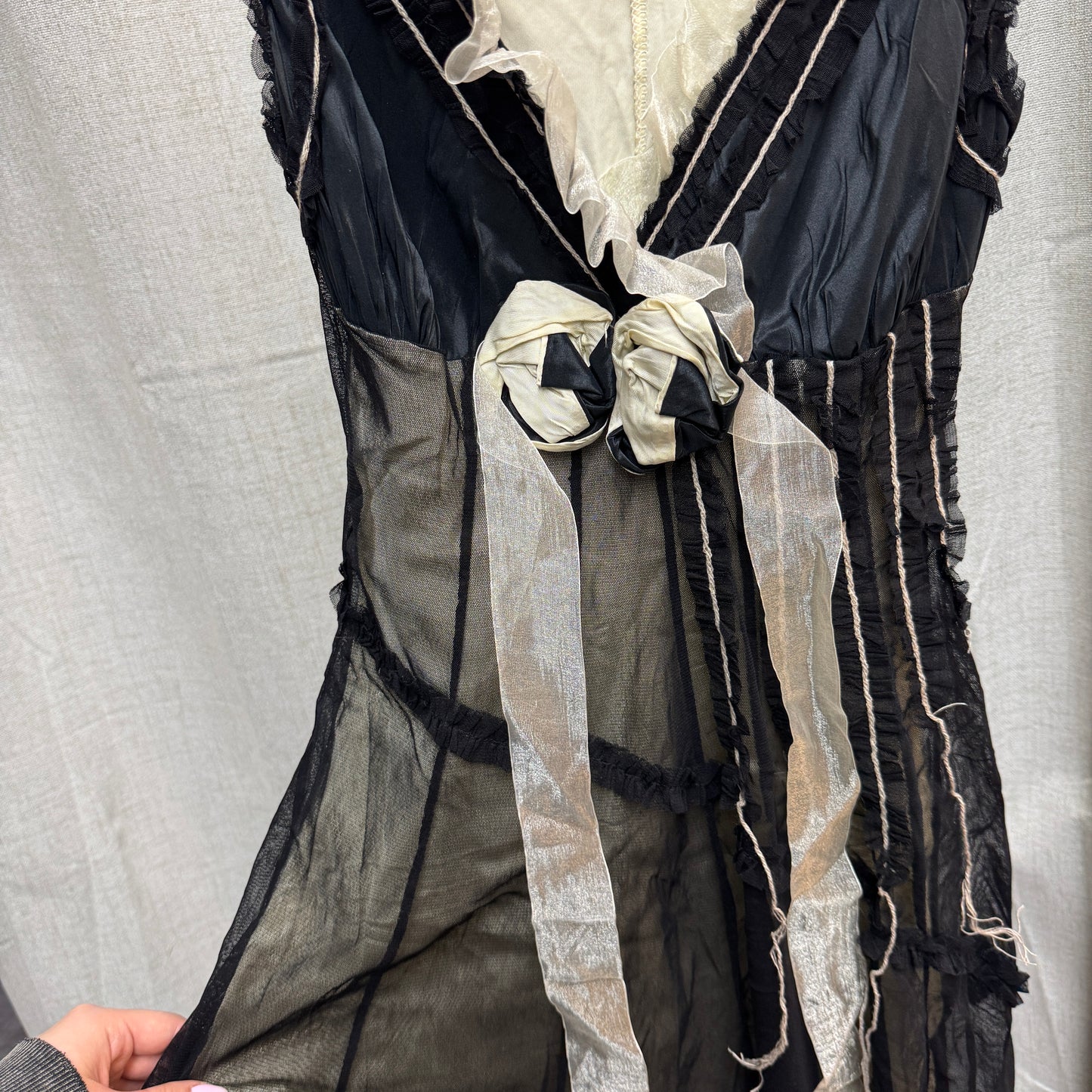 Vintage Italian Sheer Ruffled Dress