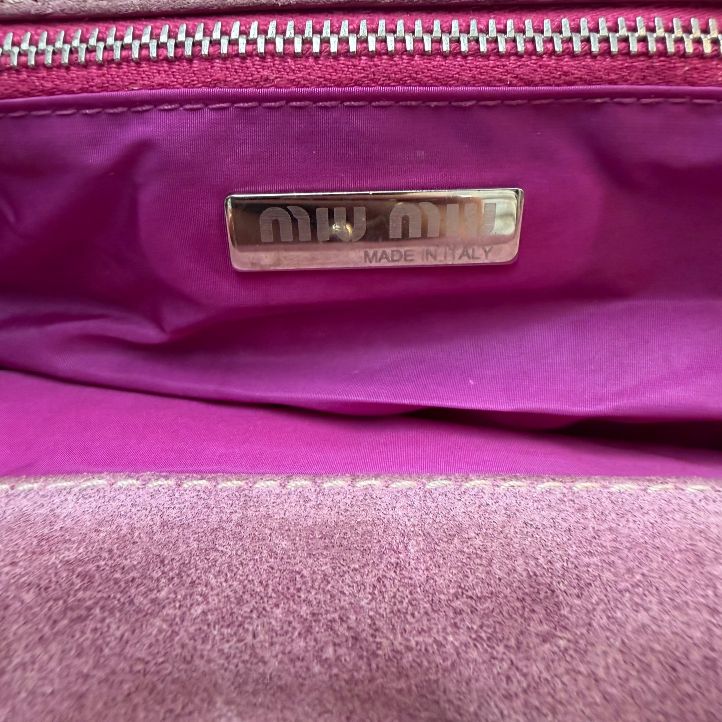 Miu Miu Purple Suede Hobo Shoulder Bag w/ Knotted Strap