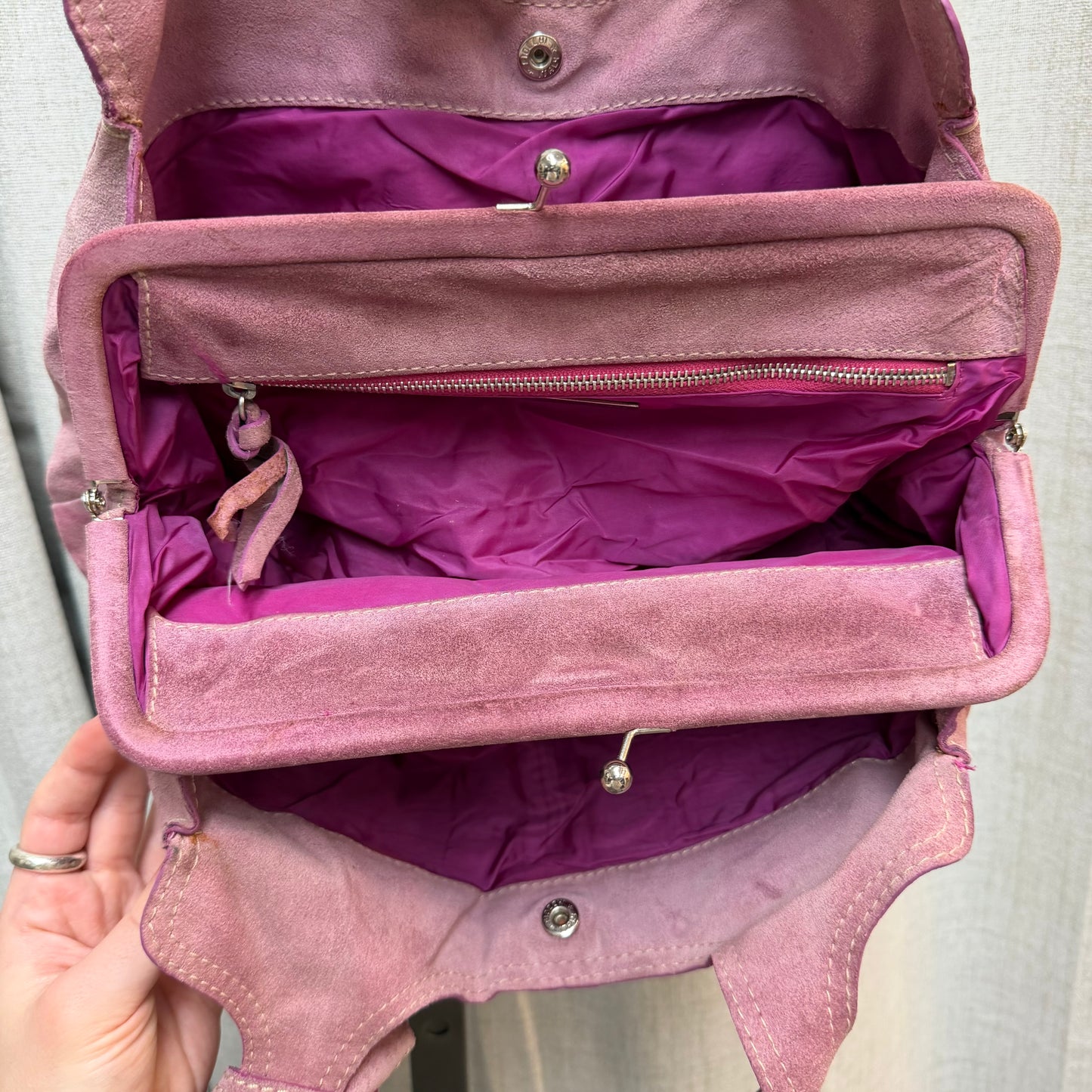 Miu Miu Purple Suede Hobo Shoulder Bag w/ Knotted Strap