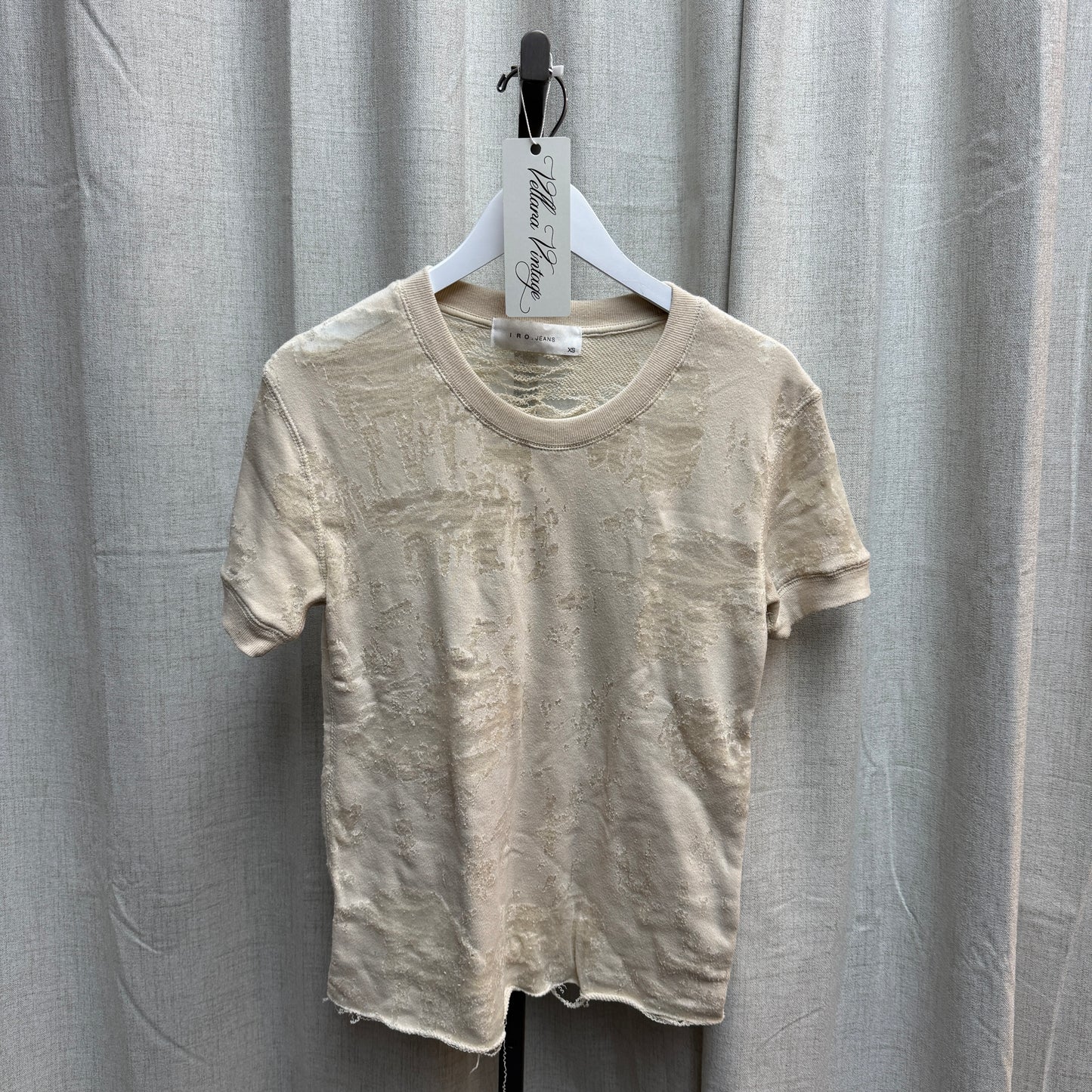 Distressed Burnout Tee with Raw Edges