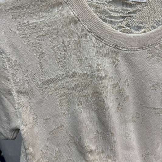 Distressed Burnout Tee with Raw Edges