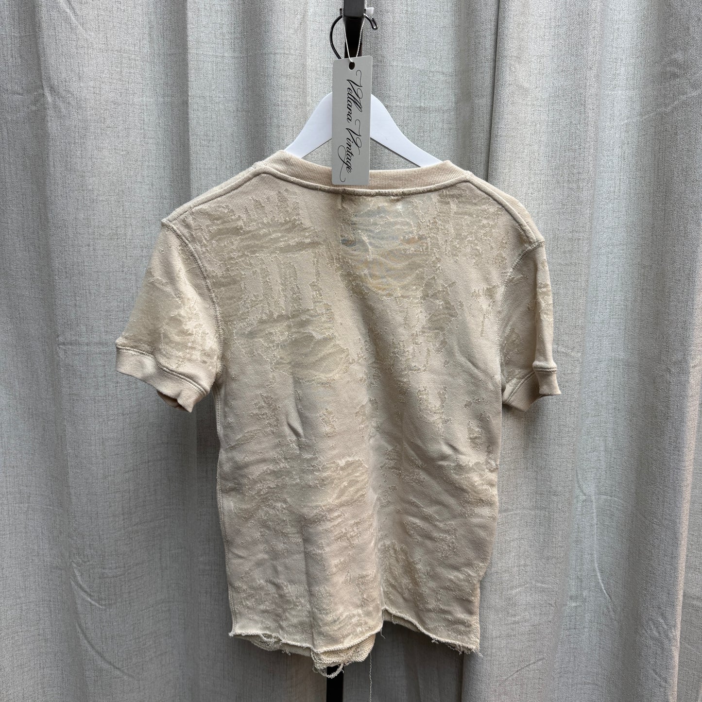Distressed Burnout Tee with Raw Edges