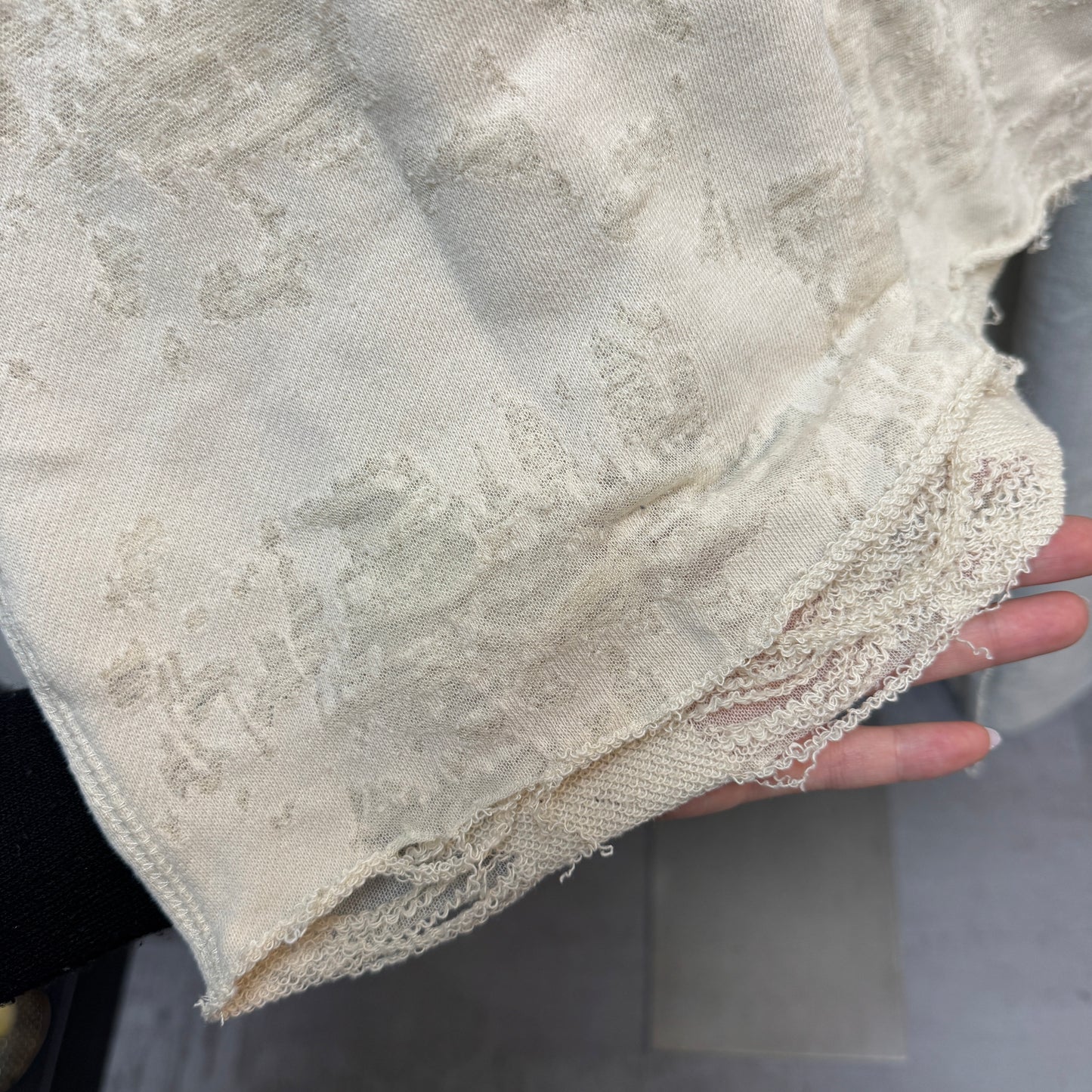 Distressed Burnout Tee with Raw Edges
