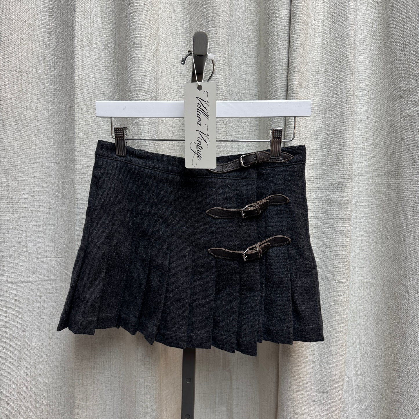 Vintage Thomas Burberry Pleated Wool Skirt