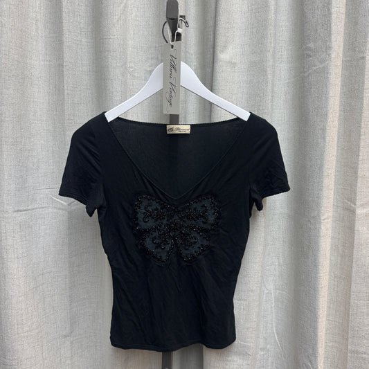 Y2K Blumarine V-neck with Beaded Bow