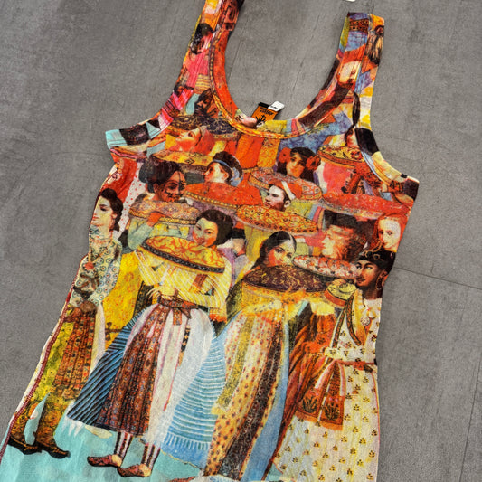 Jean Paul Gaultier Soleil S/S 2000 "Bombay" Indian Ceremony Mesh Tank Top