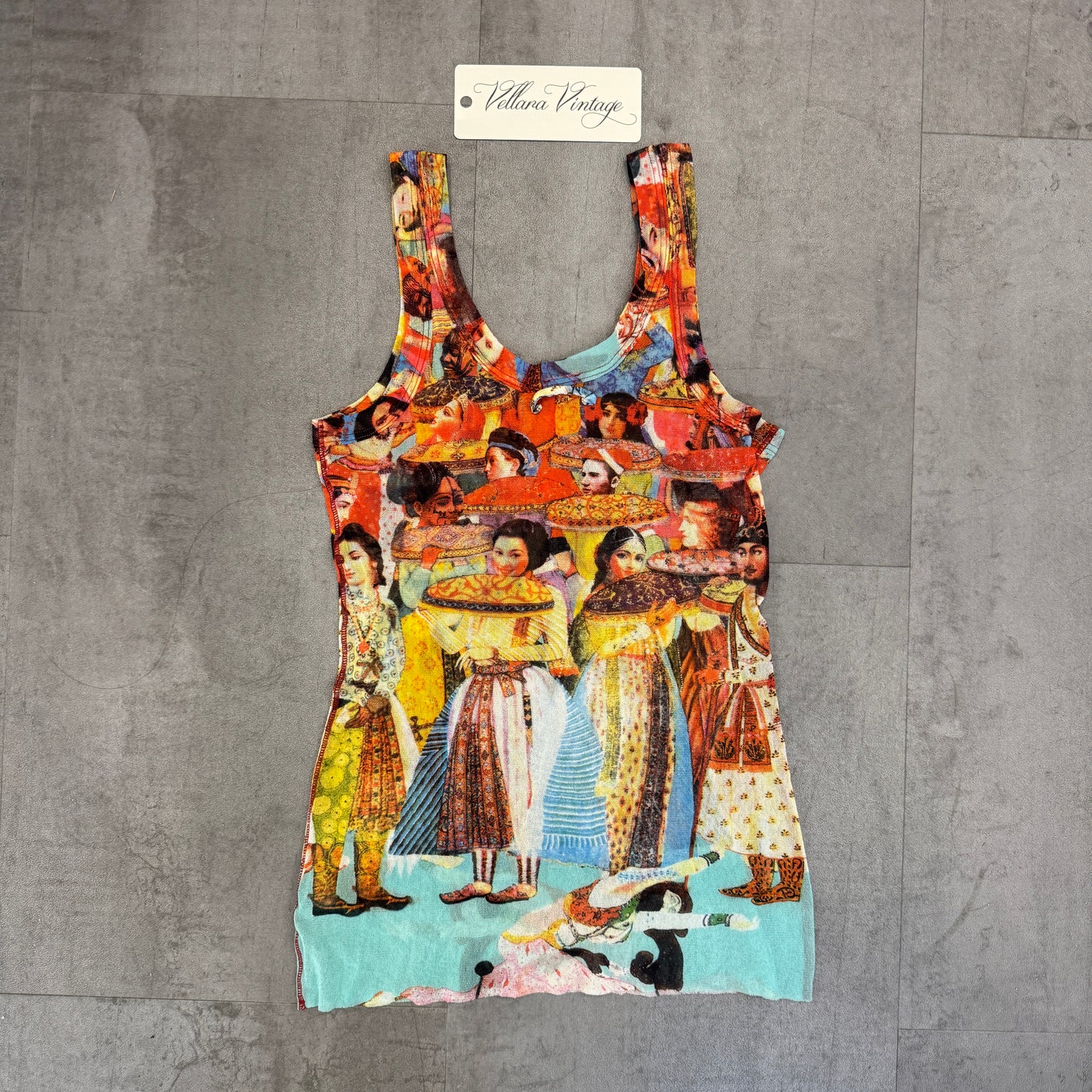 Jean Paul Gaultier Soleil S/S 2000 "Bombay" Indian Ceremony Mesh Tank Top