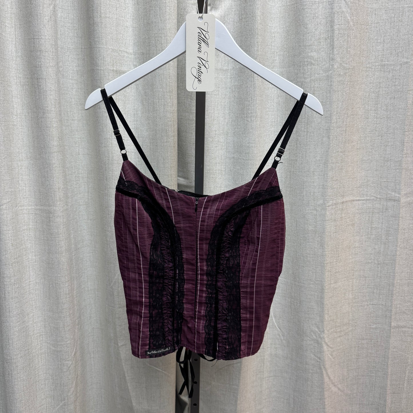 Plum Abstract Corset-Style Tank Top