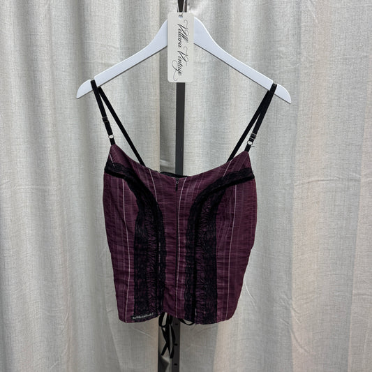 Plum Abstract Corset-Style Tank Top