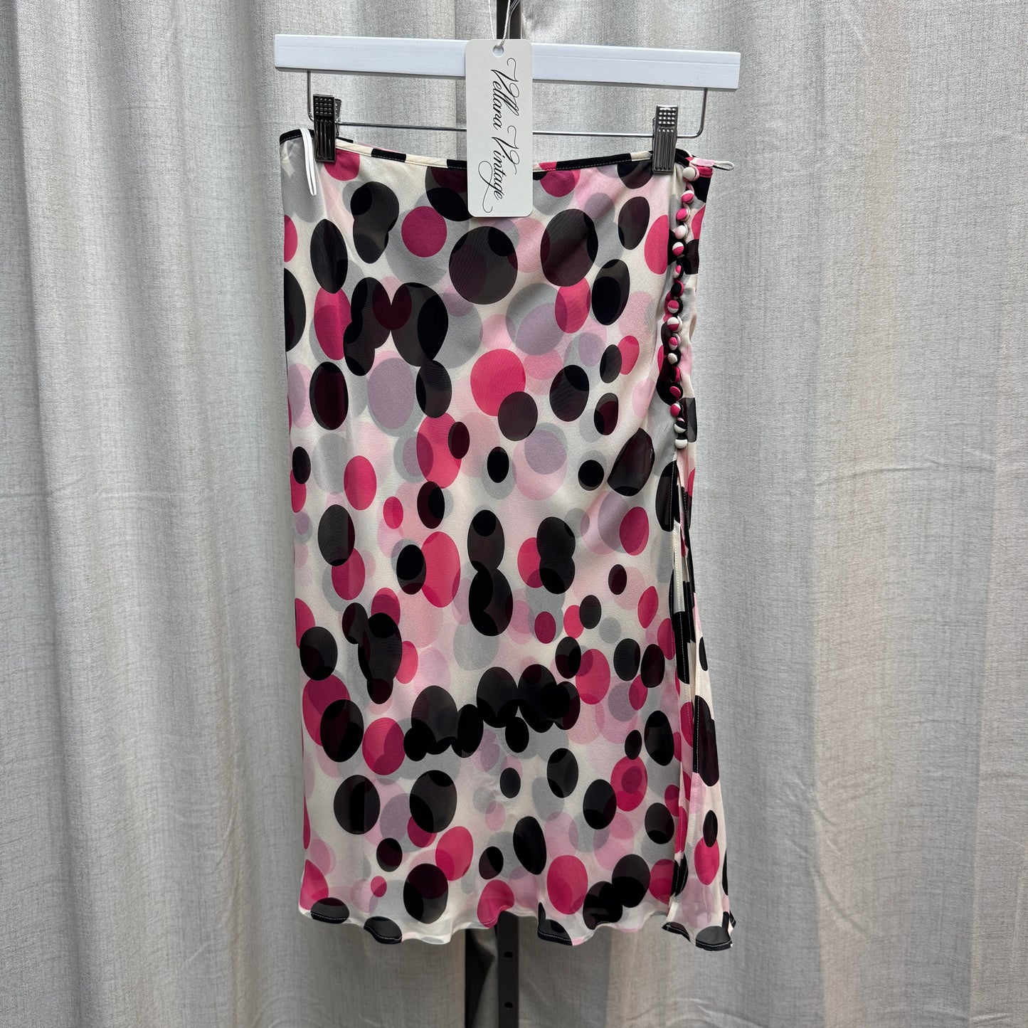 Escada Silk Polka Dot Midi Skirt