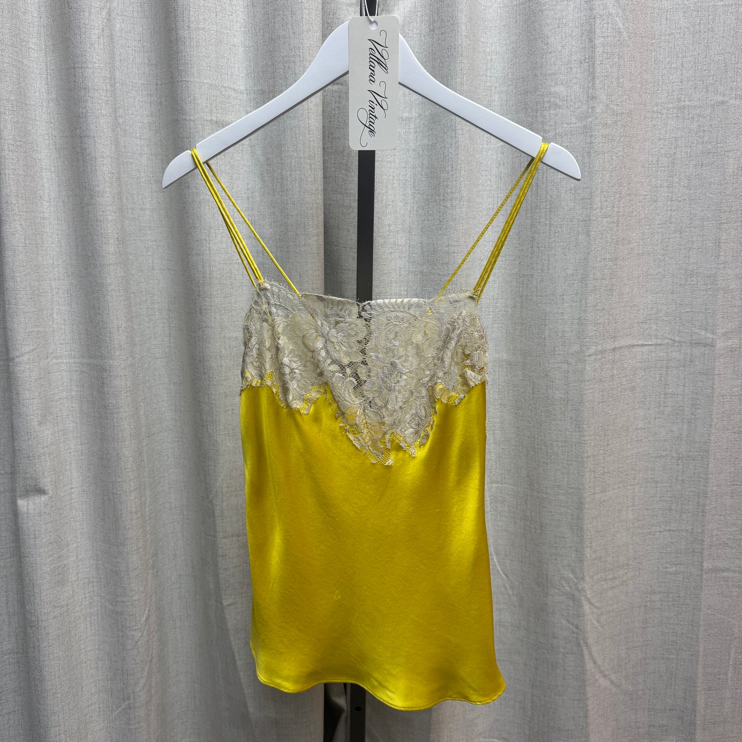 Dolce & Gabbana Yellow Silk Lace Tank Top