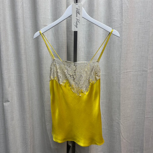 Dolce & Gabbana Yellow Silk Lace Tank Top