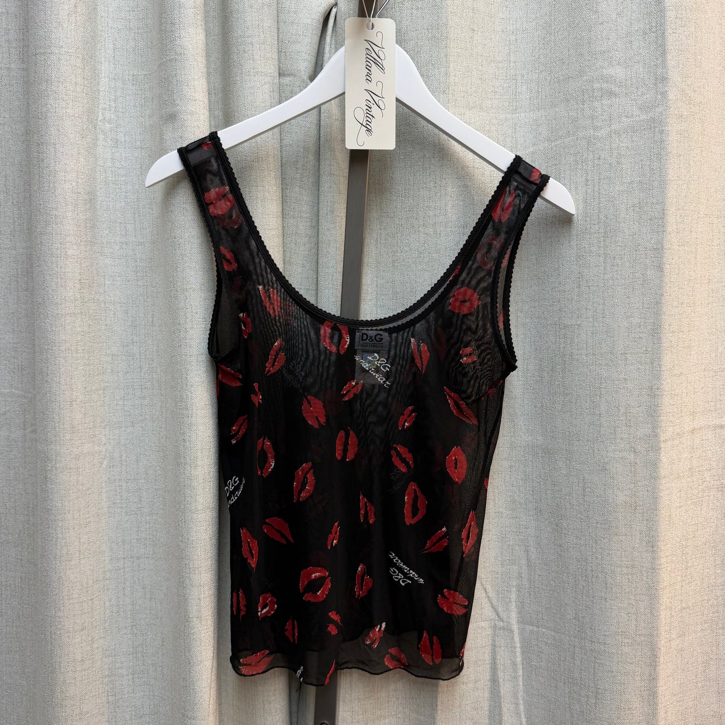 D&G Underwear Sheer Mesh Kiss Top