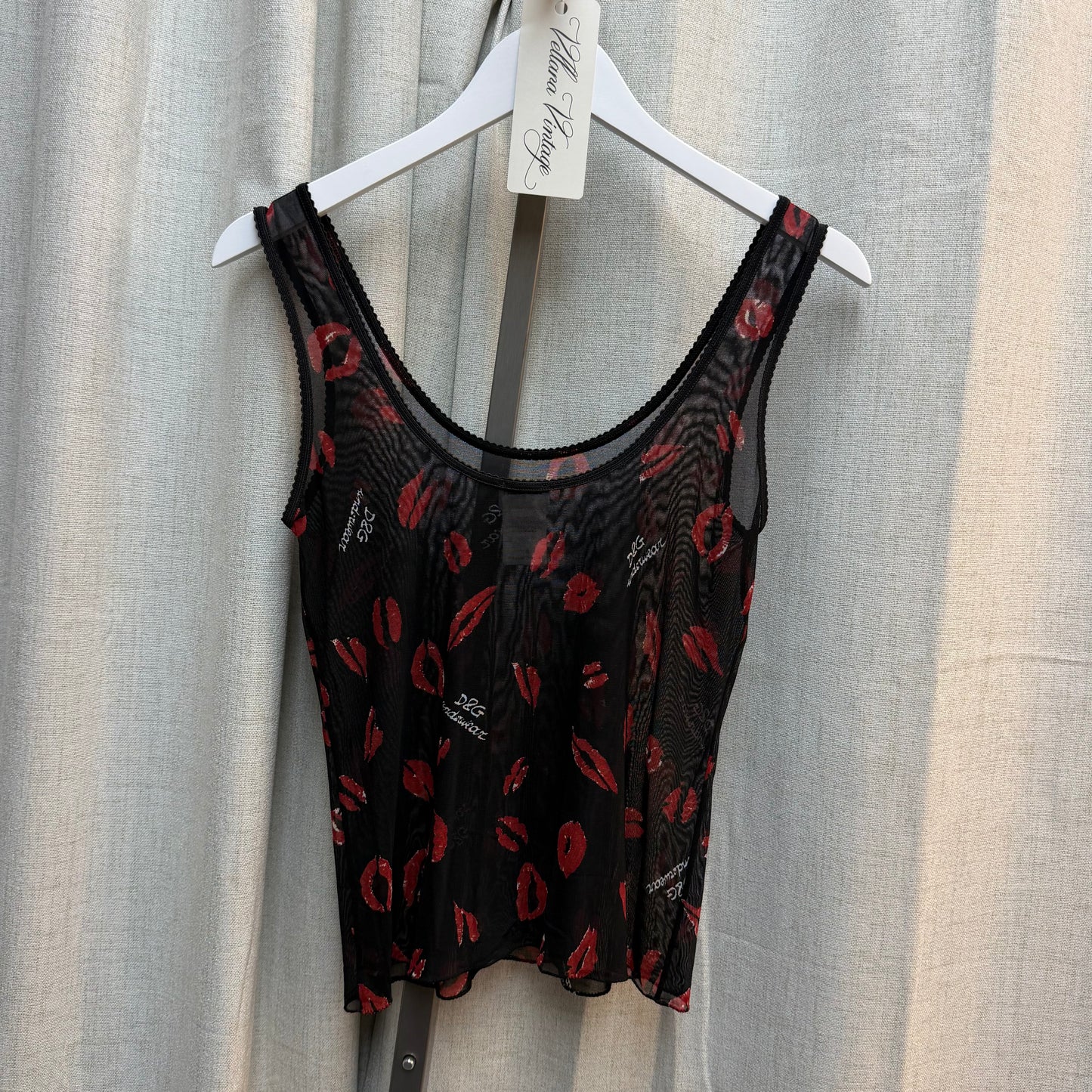 D&G Underwear Sheer Mesh Kiss Top