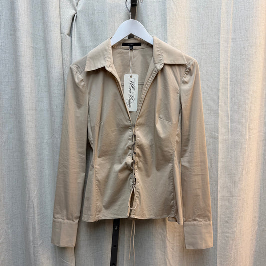 Gucci by Tom Ford Lace-Up Blouse Beige S/S 2002