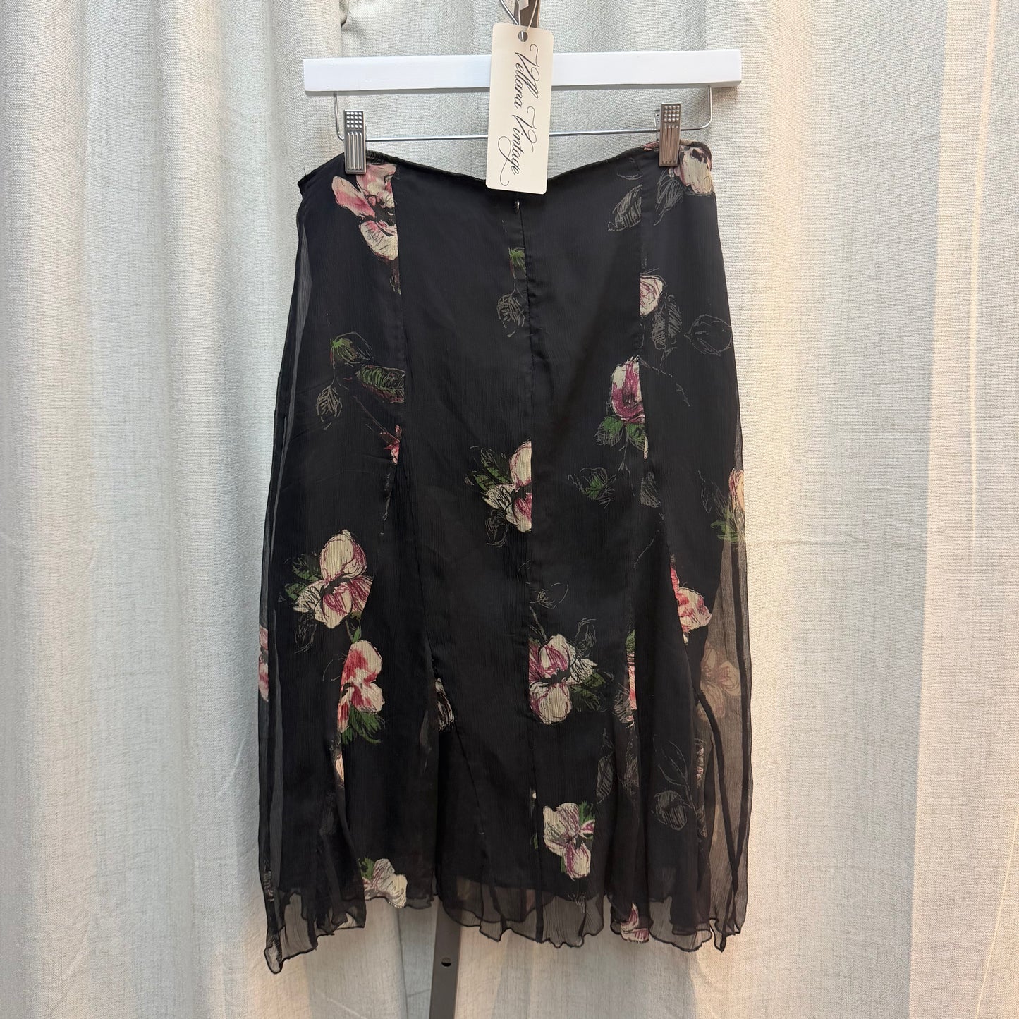 Blu Charme Black Floral Matching Silk Set