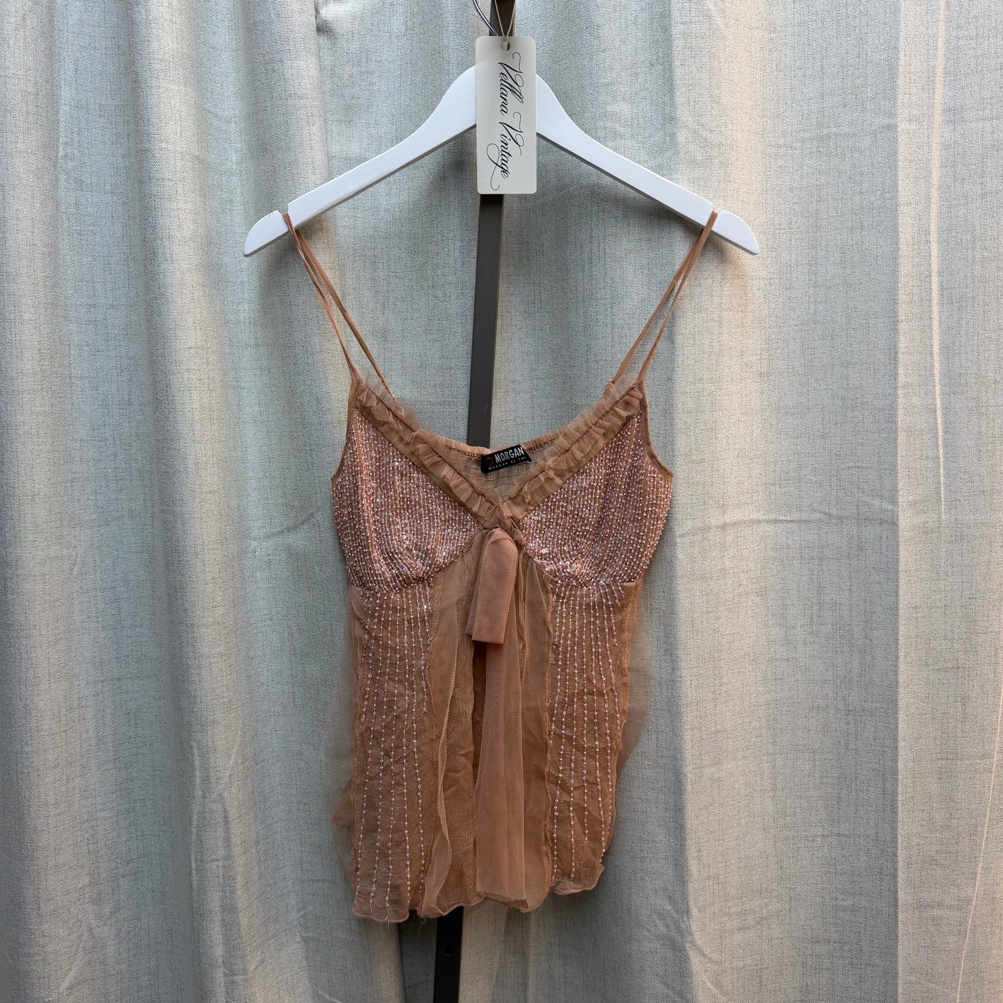 Morgan De Toi Silk Pink Beaded Cami
