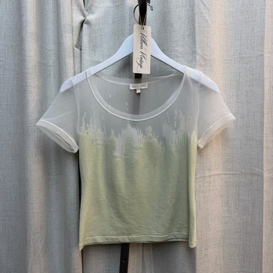 Roberto Cavalli Sheer Mesh & Light Green T-Shirt