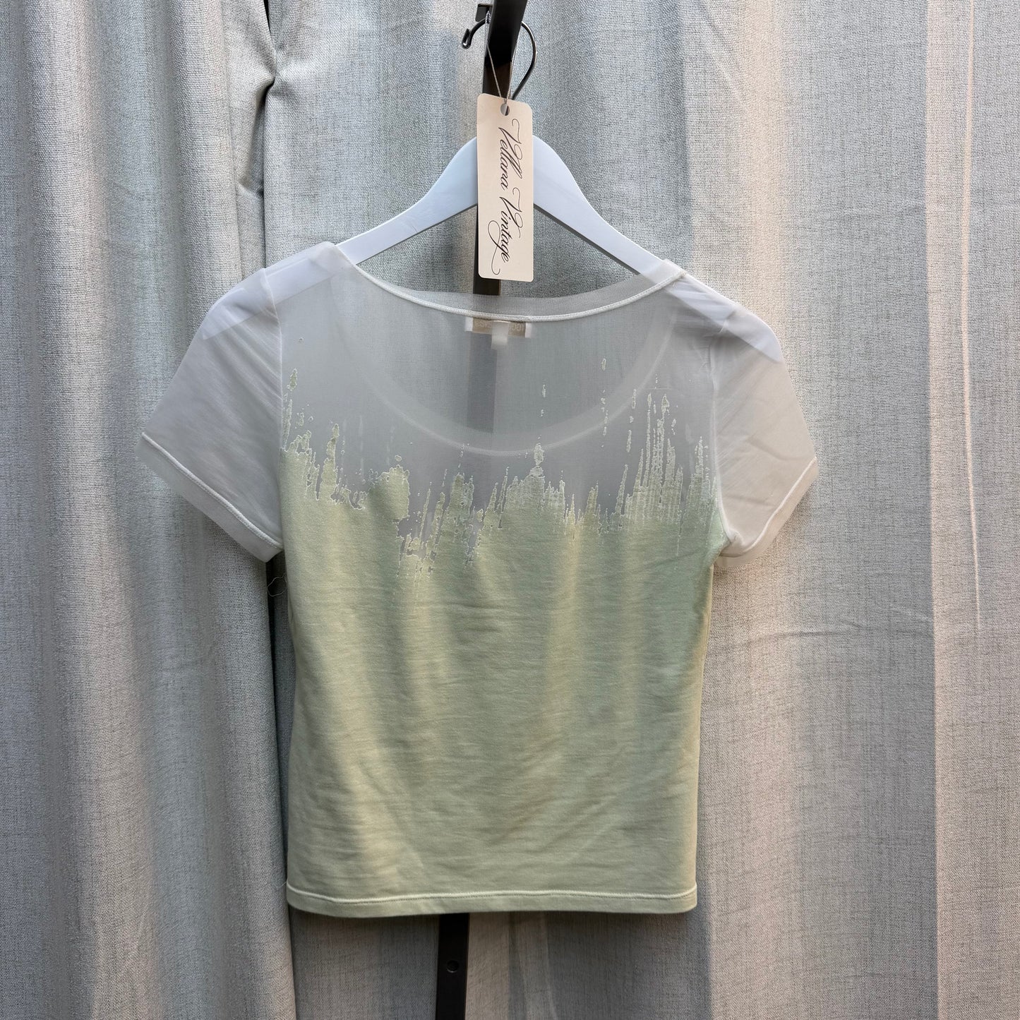 Roberto Cavalli Sheer Mesh & Light Green T-Shirt