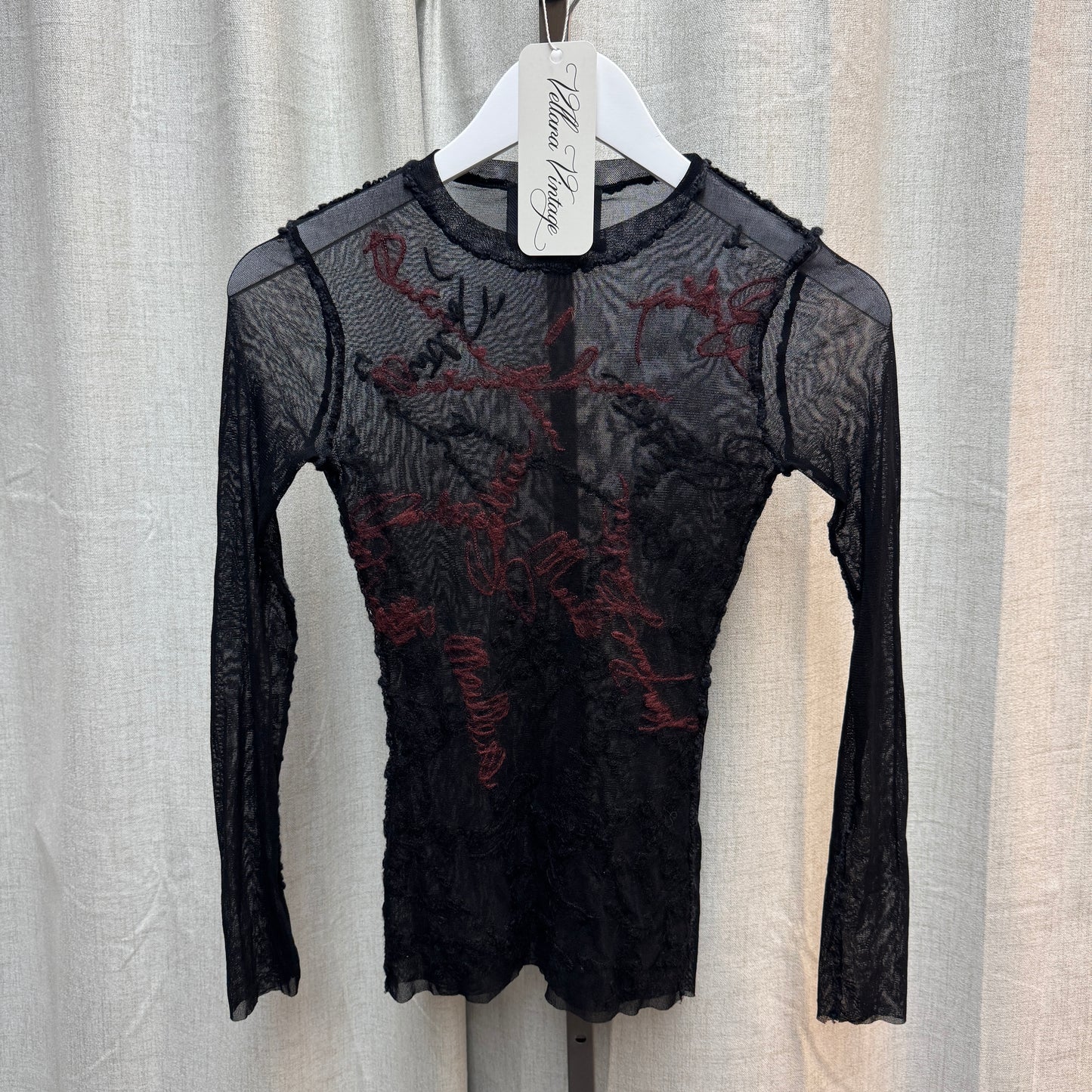 Jean Paul Gaultier Embroidered Mesh Long Sleeve